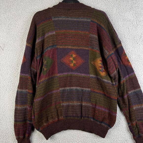 VTG Peruvian Connection Sweater Mens Large 100% Alpaca Wool Full Up Jacket - Picture 4 of 7